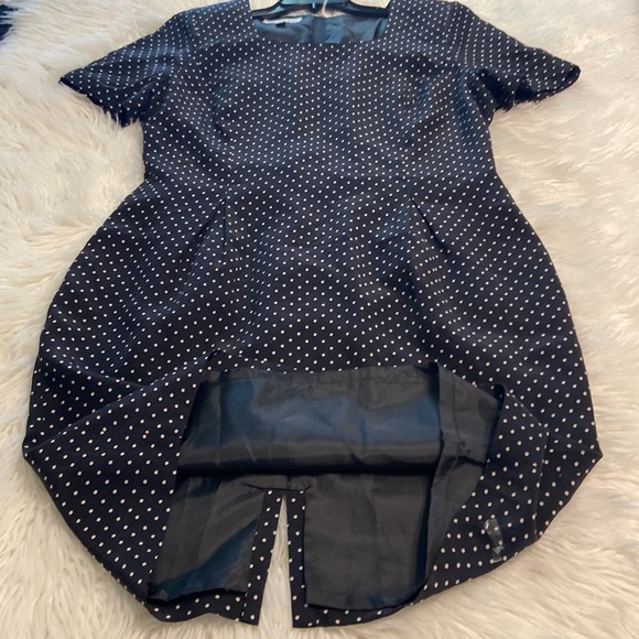 Adrianna Papell 100% Silk PolkaDot Dress size 14 length 39” bust 38” brand new - Picture 10 of 16